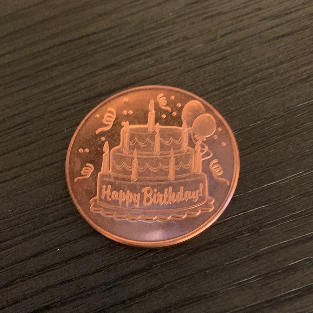 Birthday Party Copper Coin 1 ounce round